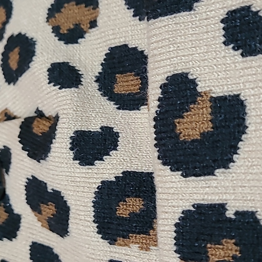 Leopard Print Patterned Ribbed Cuffed Beanie Hat … - image 3